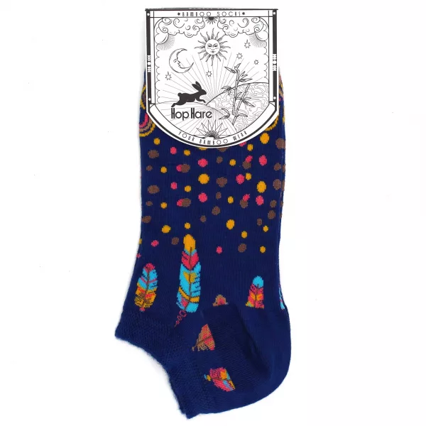 S/M Hop Hare Bamboo Socks Low (3.5-6.5) - Indian Feathers - Image 3