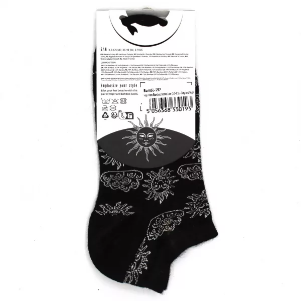 S/M Hop Hare Bamboo Socks Low (3.5-6.5) - Day and Night - Image 4