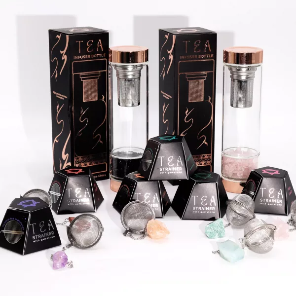Raw Crystal Gemstone Tea Strainer - Smoky Quartz - Image 2