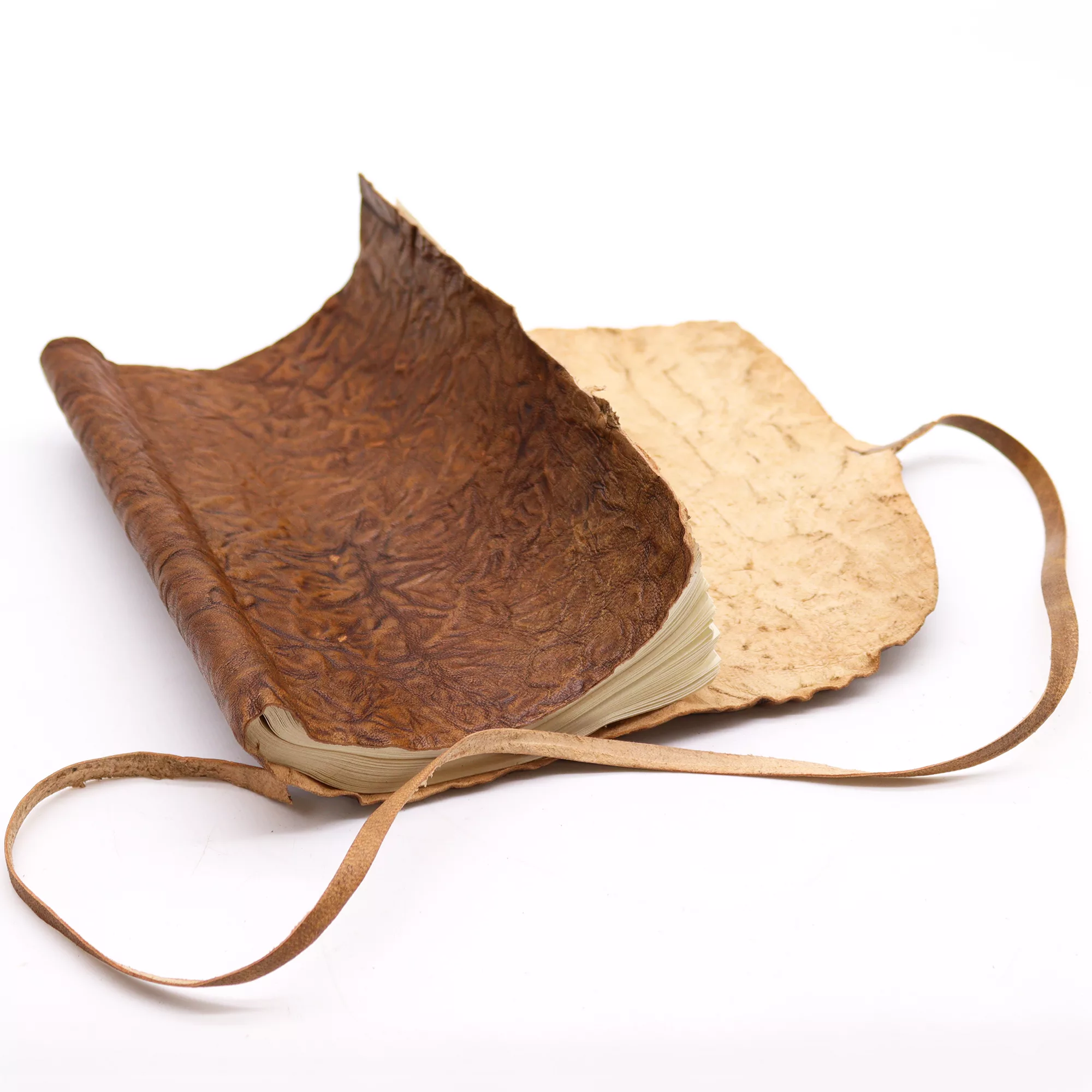 Rolled Leather Travel Notebook - 96 pages - Natural 21x15cm - Image 2