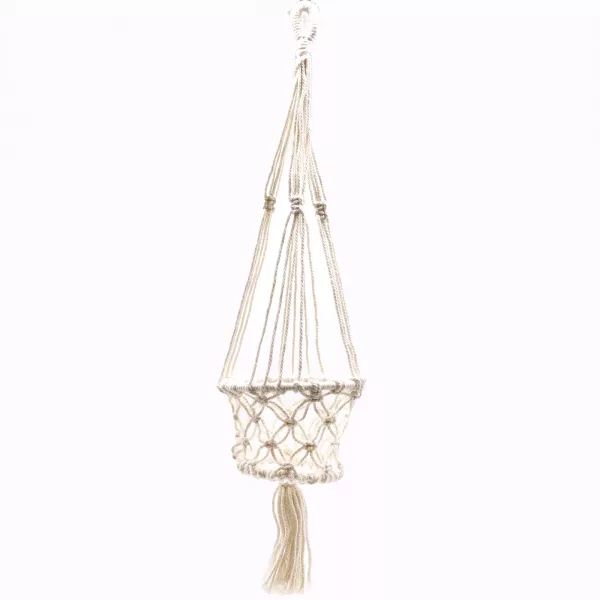 Macrame Pot Holder - Single Small Pot
