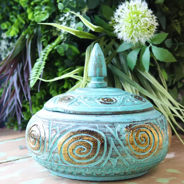 Turquoise Squat  Sweet Jar - Image 4
