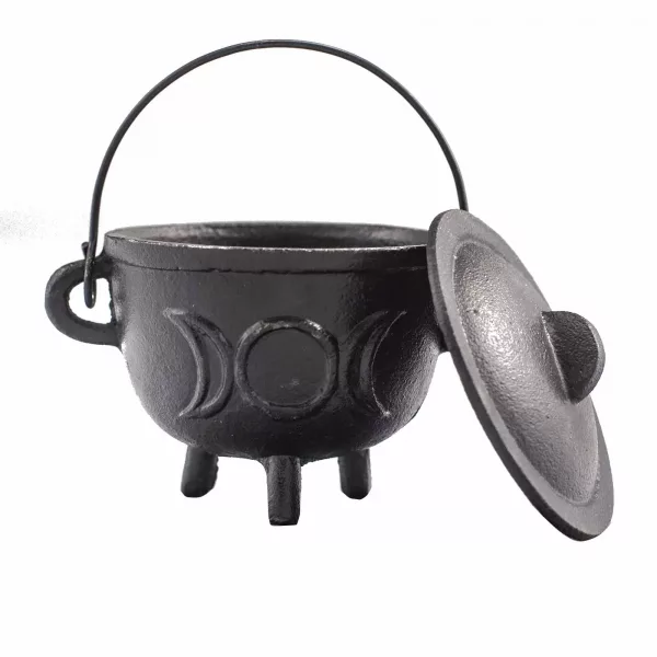 Cast Iron Cauldron with Triple Moon 11x13cm - Image 2