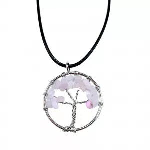 Tree of Life Pendant - Rose Quartz