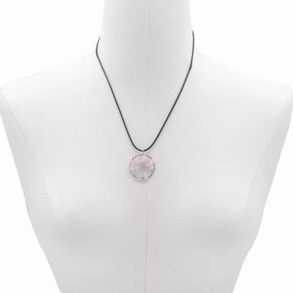 Tree of Life Pendant - Rose Quartz - Image 2