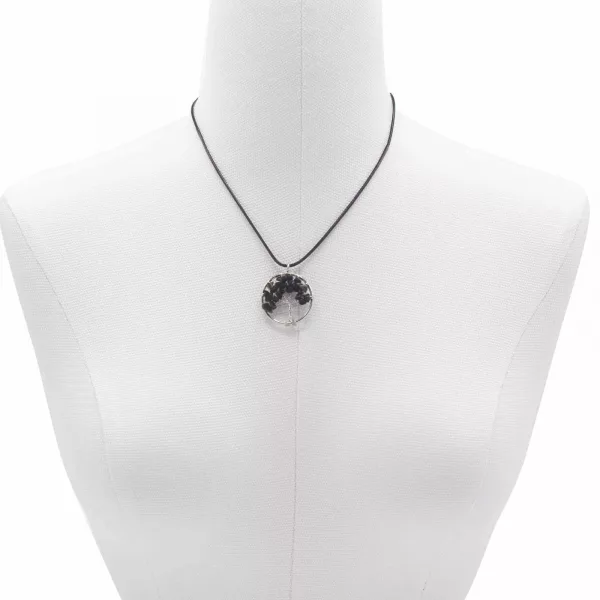 Tree of Life Pendant - Black Agate - Image 2