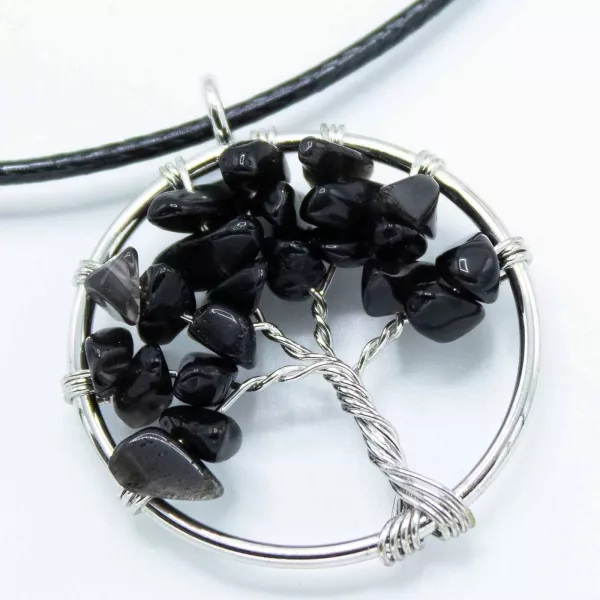 Tree of Life Pendant - Black Agate - Image 4