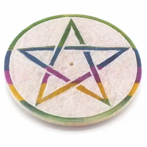Soapstone Disc Incense Holder 8cm – Pentagon