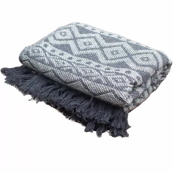 Boho Comfort Throws - 125x150cm - Grey Geometric - Image 3