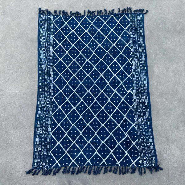 Handmade Indigo Throw - 170x120cm - Midnight Heerak - Image 4