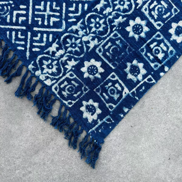 Handmade Indigo Throw - 170x120cm - Desi Stripes - Image 3
