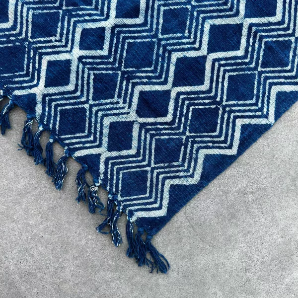 Handmade Indigo Runner - 170x60cm - Heerak Patern - Image 3