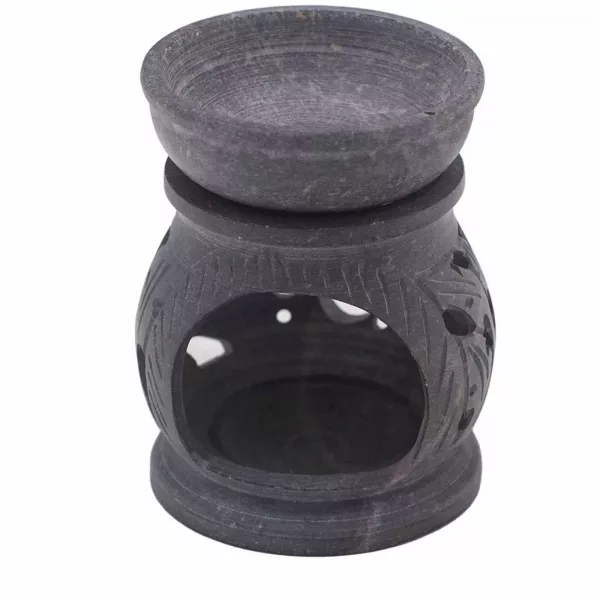 Small Soapstone Oil Burner 8cm - Om - Image 3