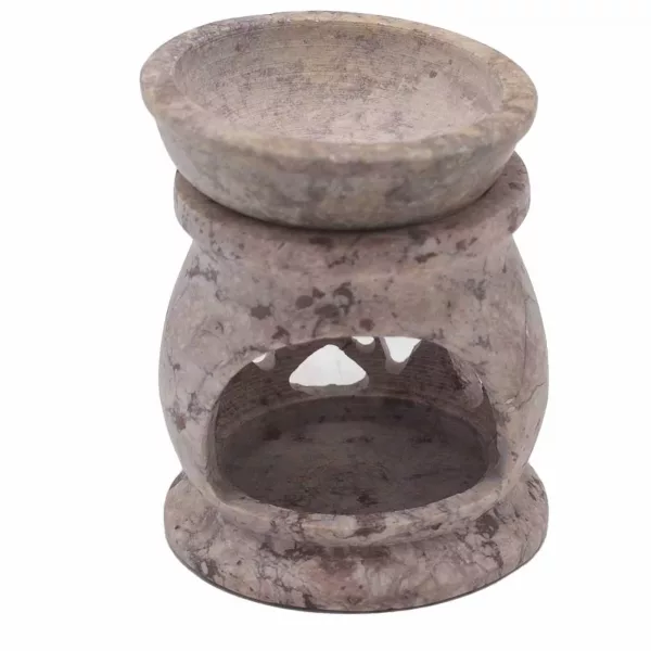 Small Soapstone Oil Burner 8cm - Three Moon Pentagon - Image 3