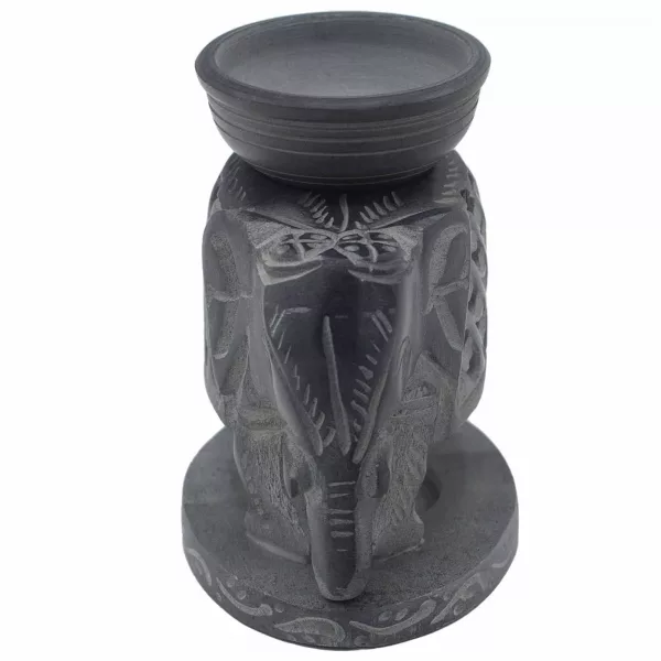 Soapstone Oil Burner 10.5cm - Standing Elephant - Image 2