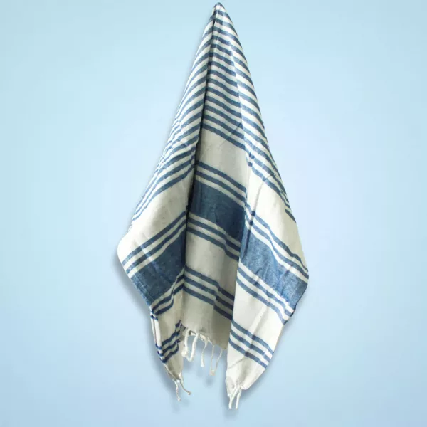 Hamman Spa Towel - Ocean Blue - 90x170cm - Image 2