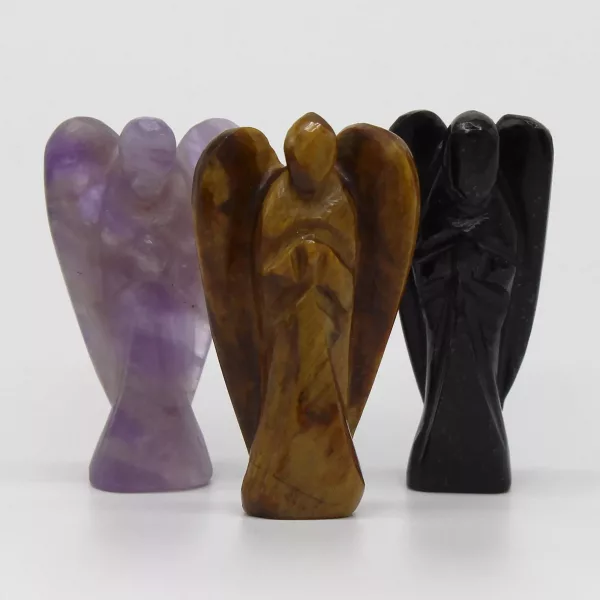 Hand Carved Gemstone Angel - Tiger Eye - Image 4