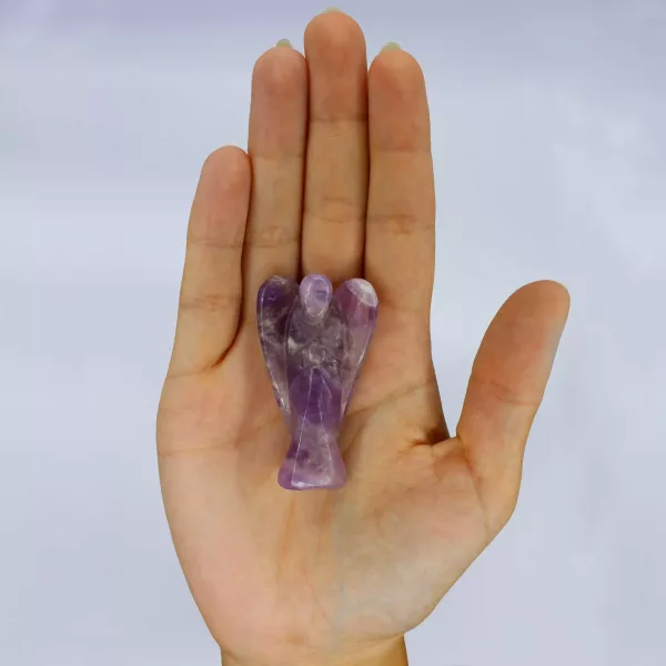 Hand Carved Gemstone Angel - Amethyst - Image 4