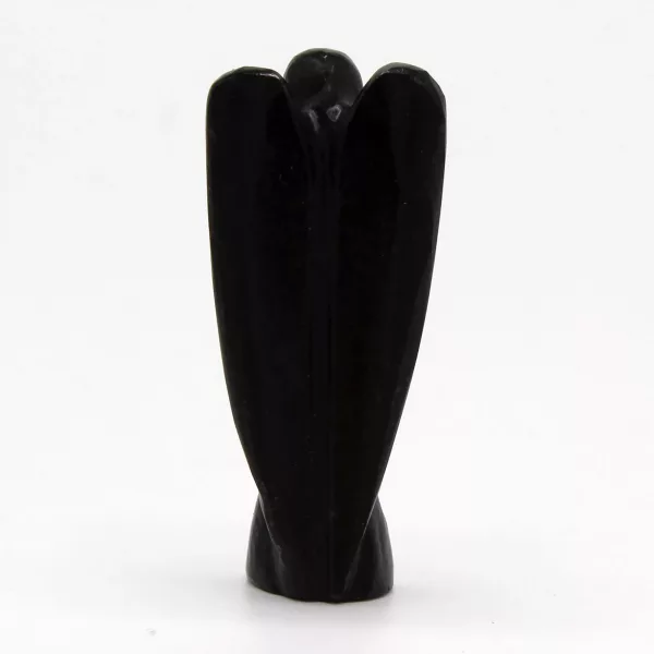 Hand Carved Gemstone Angel - Black Agate - Image 3