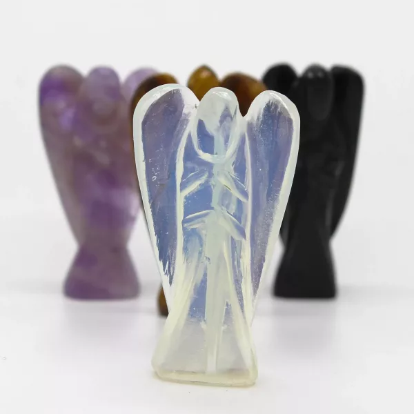 Hand Carved Gemstone Angel - Opalite - Image 4