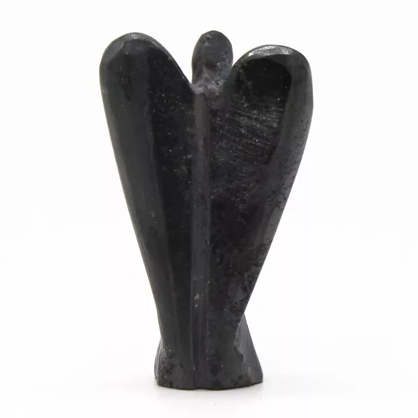 Hand Carved Gemstone Angel - Hematite - Image 2