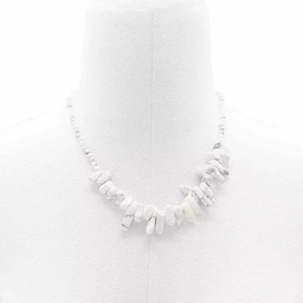 Longstone Gem Necklace - White Jasper