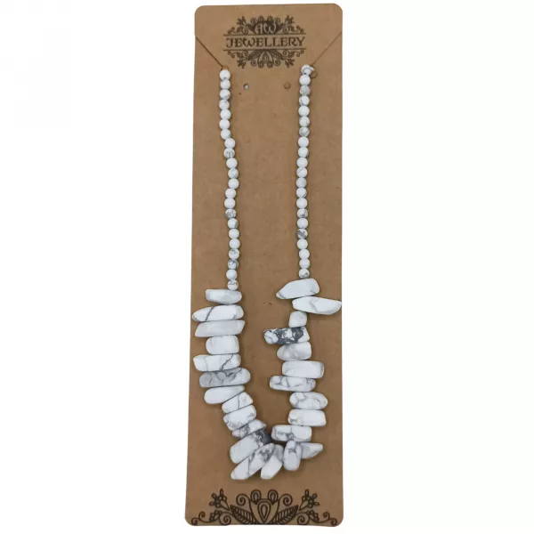 Longstone Gem Necklace - White Jasper - Image 4