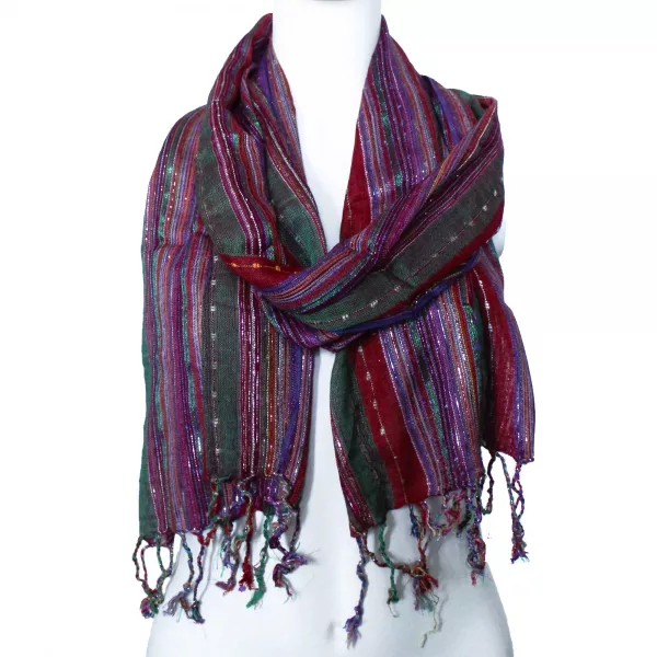 Indian Boho Scarves - 22x72cm - Random Greens - Image 2