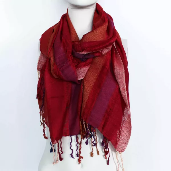 Lrg Indian Boho Scarves - 28x72cm - Random Purples - Image 2