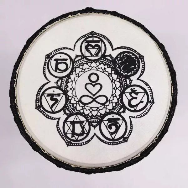 Chakra Wide Top Djembe Drum - 17cm - Image 2