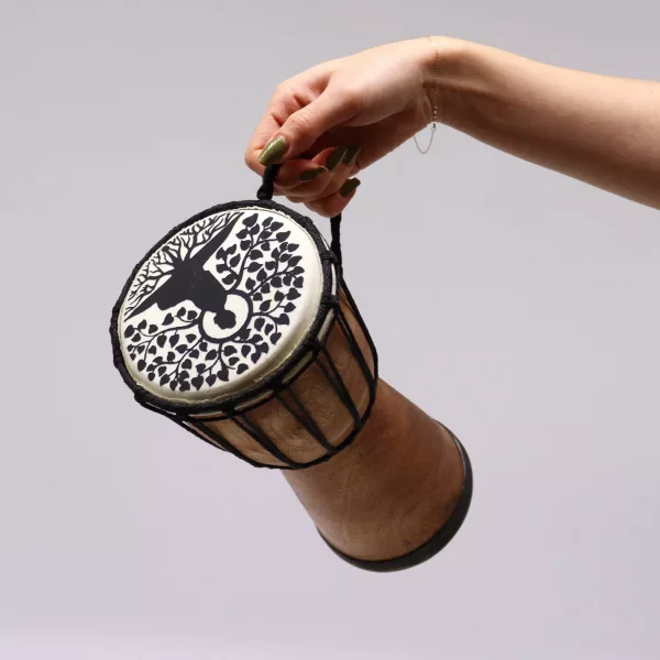 Buddha Wide Top Djembe Drum - 13cm - Image 4