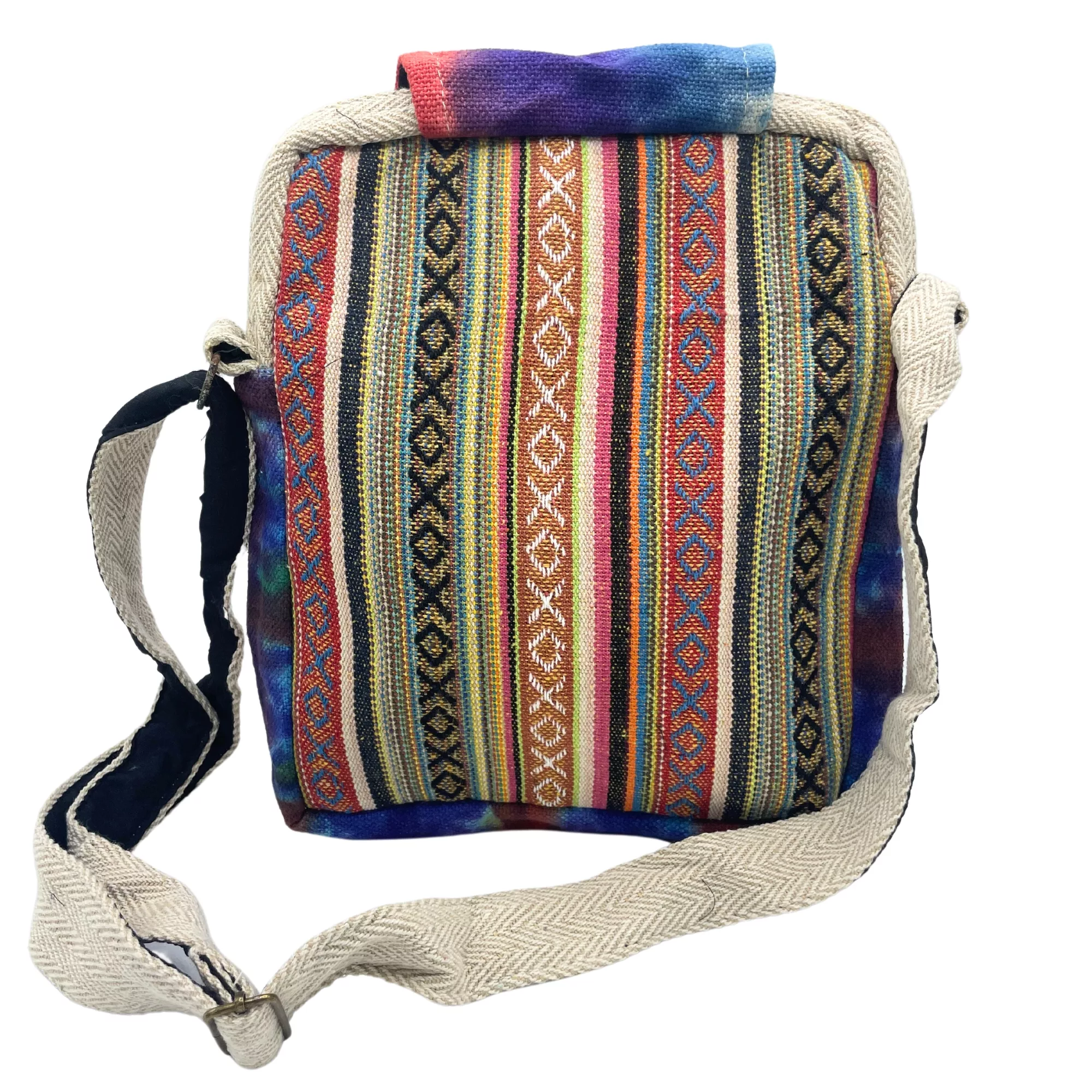 Tiedye Hemp Messegner Bag 2 Zip & Flop - Image 2