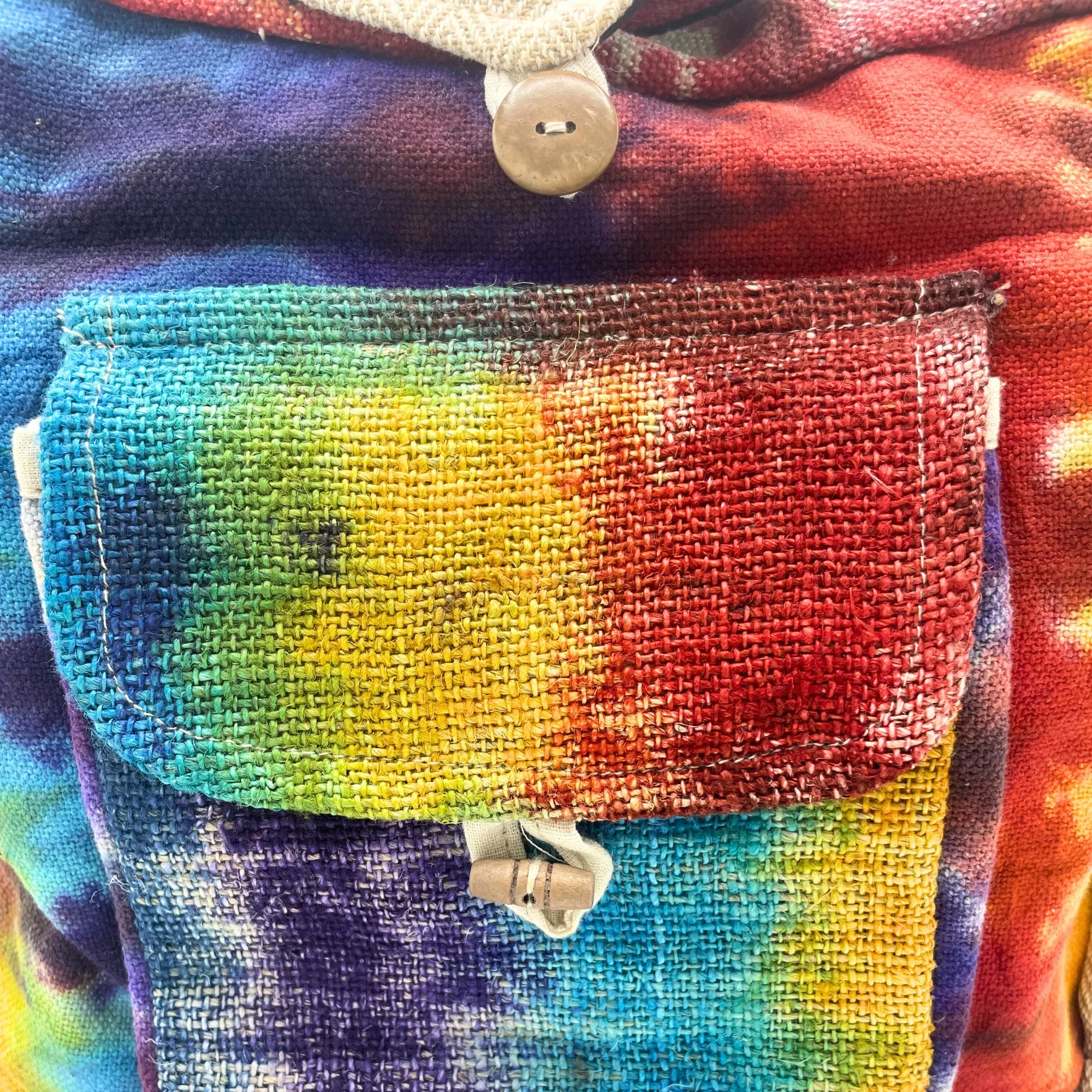 Tiedye Hemp Study Bag with Front Pocket - Image 2