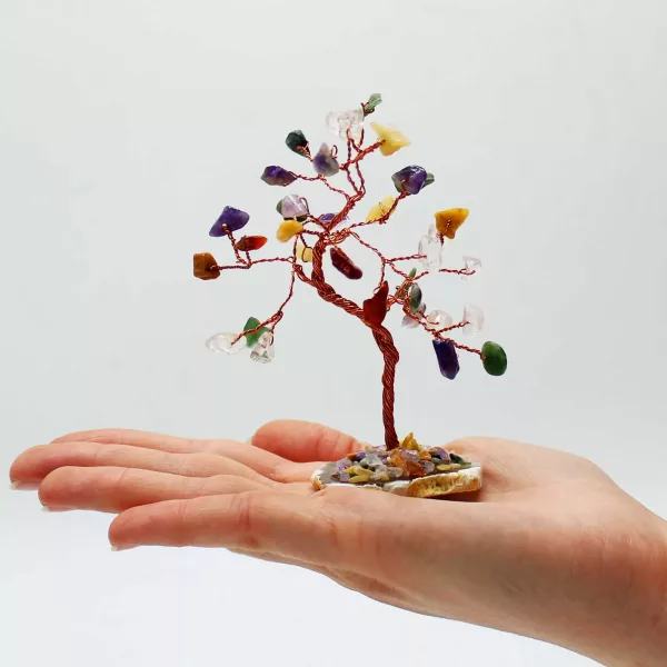 Gemstone Tree - Multi Stones on Natural Agate Base (35 stones) - Image 3
