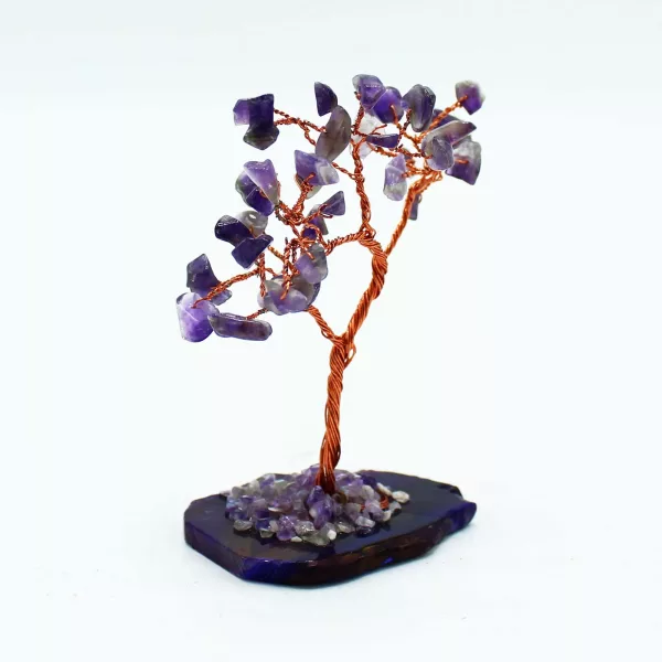 Gemstone Tree - Amethyst on Natural Agate Base (35 stones) - Image 3