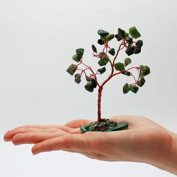 Gemstone Tree - Green Aventurine on Green Agate Base (35 stones) - Image 4