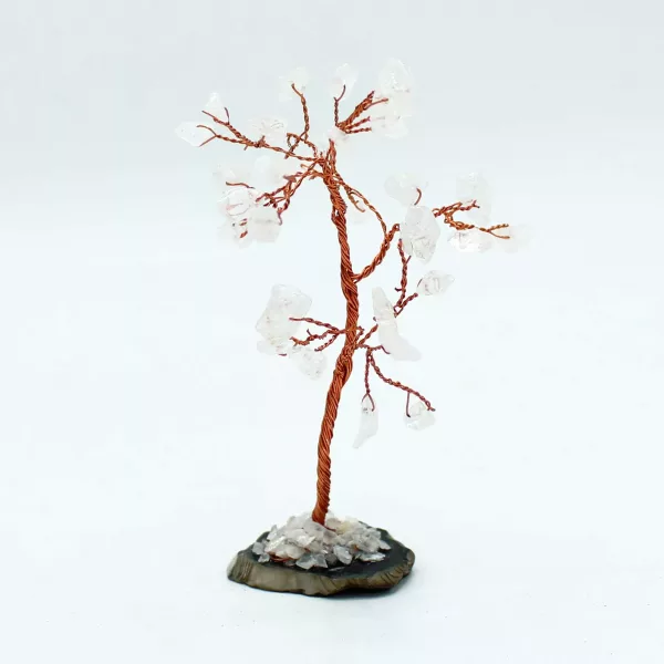 Gemstone Tree - Rock Quartz on Black Agate Base (35 stones) - Image 3