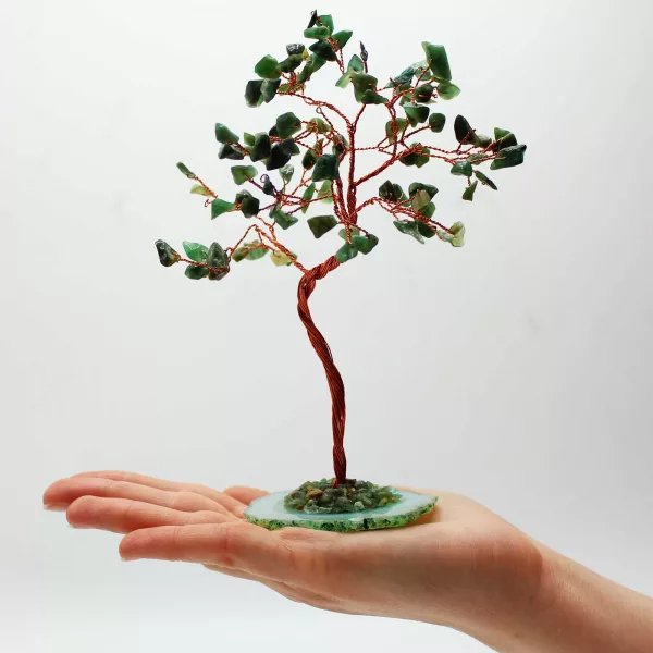 Lrg Gemstone Tree - Green Aventurine on Green Agate Base (100 stones) - Image 3