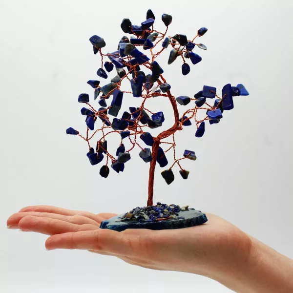 Lrg Gemstone Tree - Sodalite on Blue Agate Base (100 stones) - Image 3
