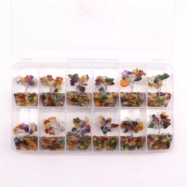 Mini Gemstone Tree on Orgonite Base - Multi Stones (15 stones) - Image 4