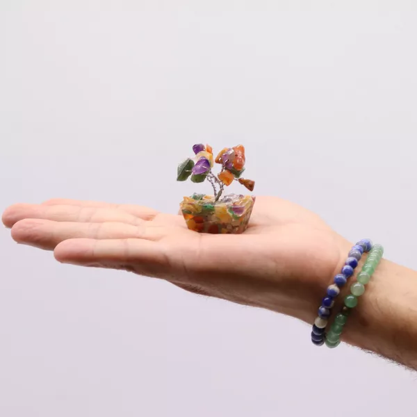 Mini Gemstone Tree on Orgonite Base - Multi Stones (15 stones) - Image 2