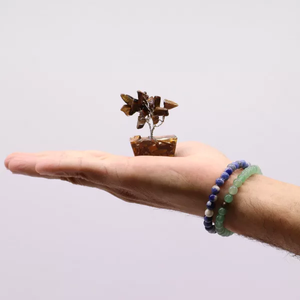 Mini Gemstone Tree On Orgonite Base - Tigereye (15 stones) - Image 2