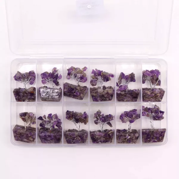 Mini Gemstone Tree On Orgonite Base - Amethyst (15 stones) - Image 4