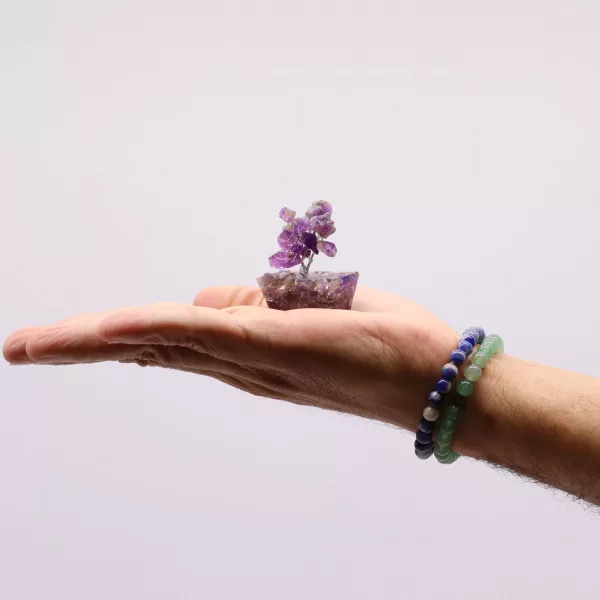 Mini Gemstone Tree On Orgonite Base - Amethyst (15 stones) - Image 2