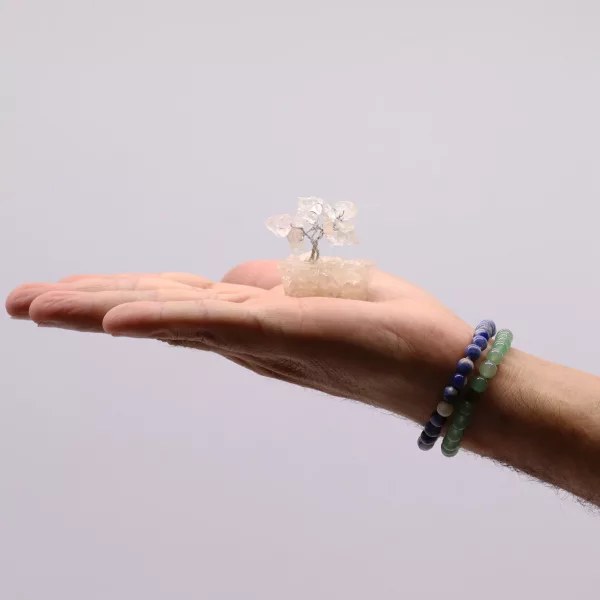 Mini Gemstone Tree On Orgonite Base - Rock Quartz (15 stones) - Image 2