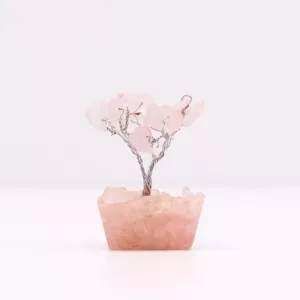 Mini Gemstone Tree On Orgonite Base - Rose Quartz (15 stones)