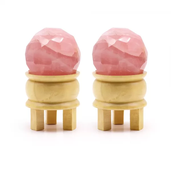 Gemstone Faceted Healing Ball & Stand - Rose Quartz - Image 2