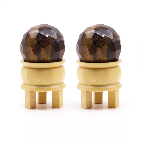 Gemstone Faceted Healing Ball & Stand - Tigereye - Image 2