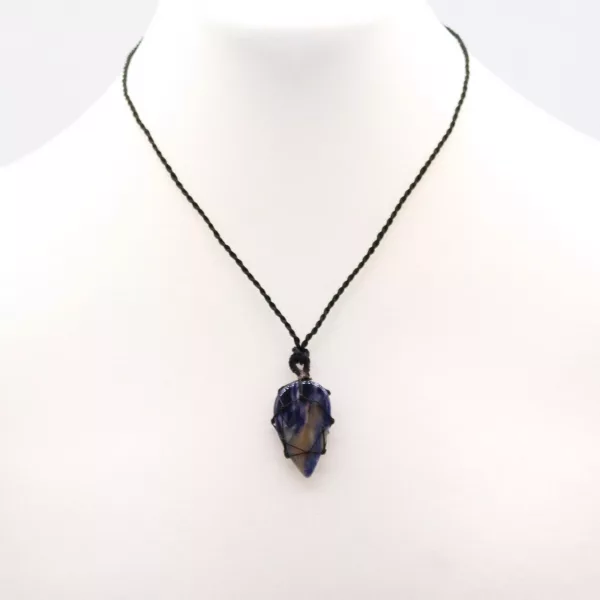 Laced Gemstone Teardrop Pendant - Sodalite - Image 3