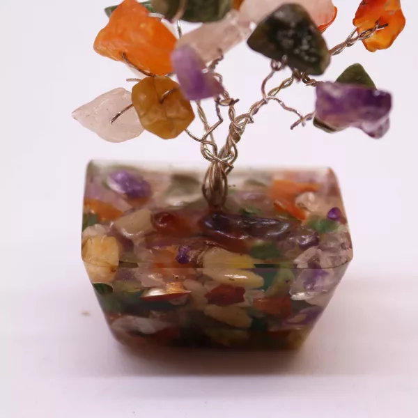 Mini Gemstone Tree on Orgonite Base - Multi Stones (15 stones) - Image 3